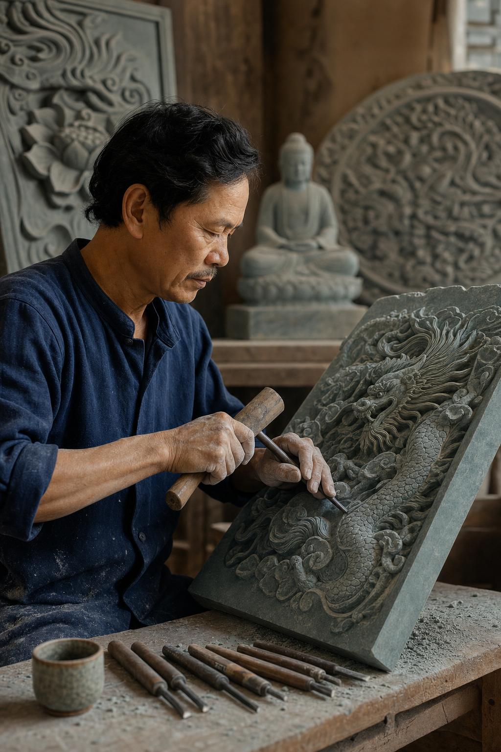 Chân dung người thợ cả Đá Mỹ Nghệ Quang Trung