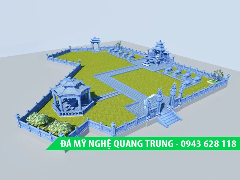 Phối cảnh 3D khu lăng mộ đá đẹp của Đá mỹ nghệ Quang Trung