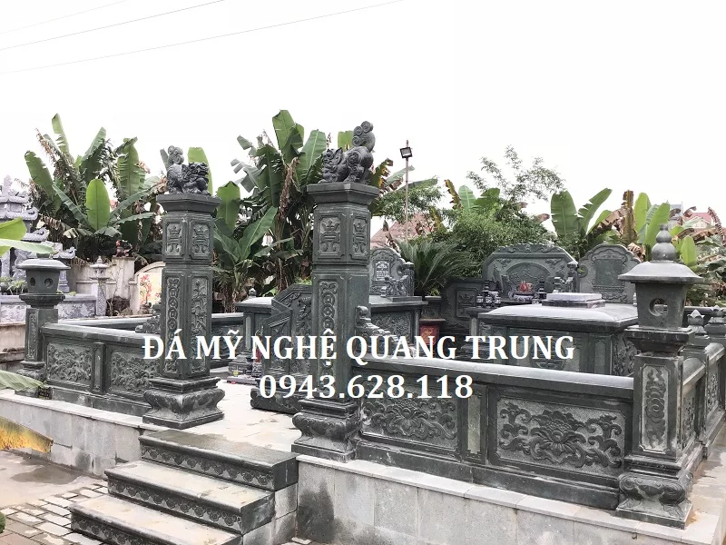 Mẫu Lăng Mộ Đá Xanh Rêu Cao Cấp Tại Nghĩa Trang Diễn Châu, Nghệ An 4 Khu lăng mộ đá xanh rêu đẹp Đá mỹ nghệ Quang Trung