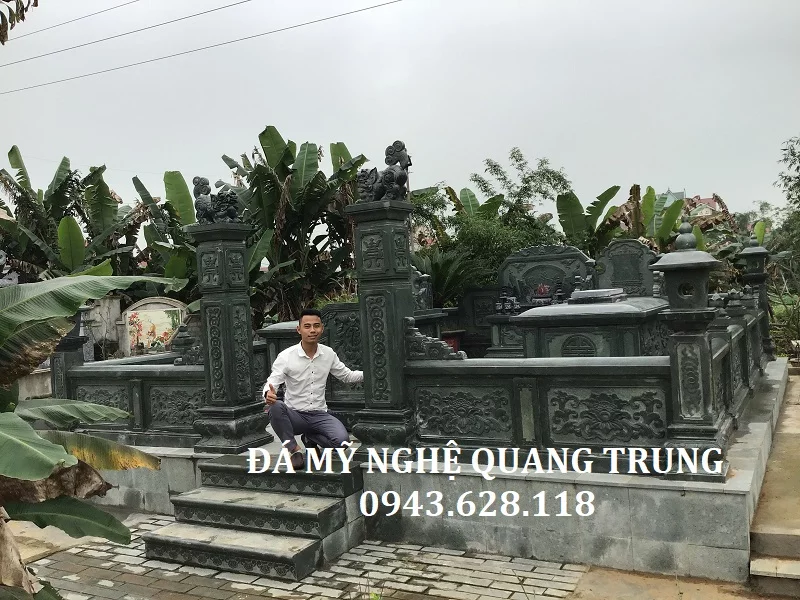 Mẫu Lăng Mộ Đá Xanh Rêu Cao Cấp Tại Nghĩa Trang Diễn Châu, Nghệ An 22 Lăng mộ đẹp Quang Trung