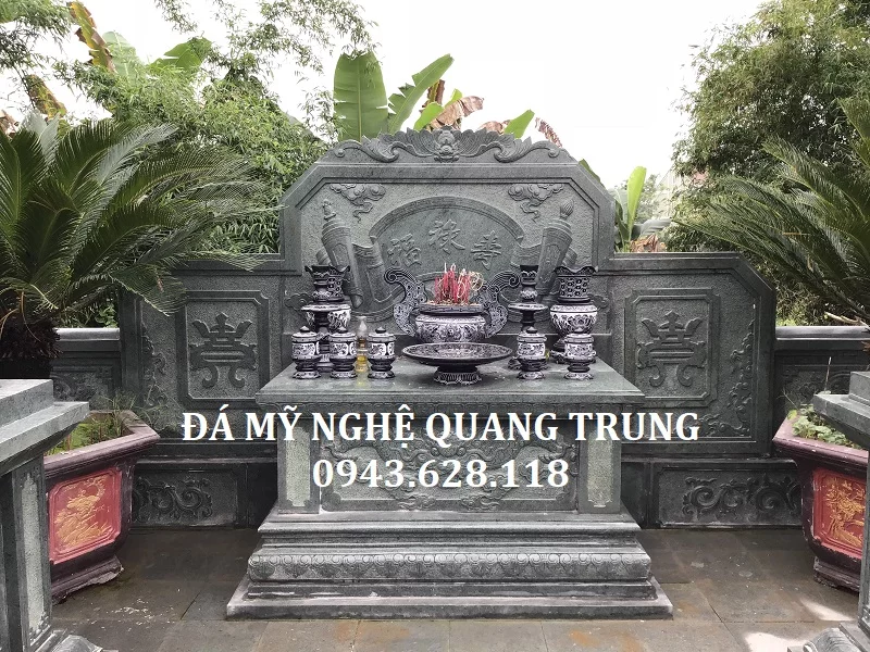 Mẫu Lăng Mộ Đá Xanh Rêu Cao Cấp Tại Nghĩa Trang Diễn Châu, Nghệ An 10 Lăng thờ đá đẹp Đá mỹ nghệ Quang Trung