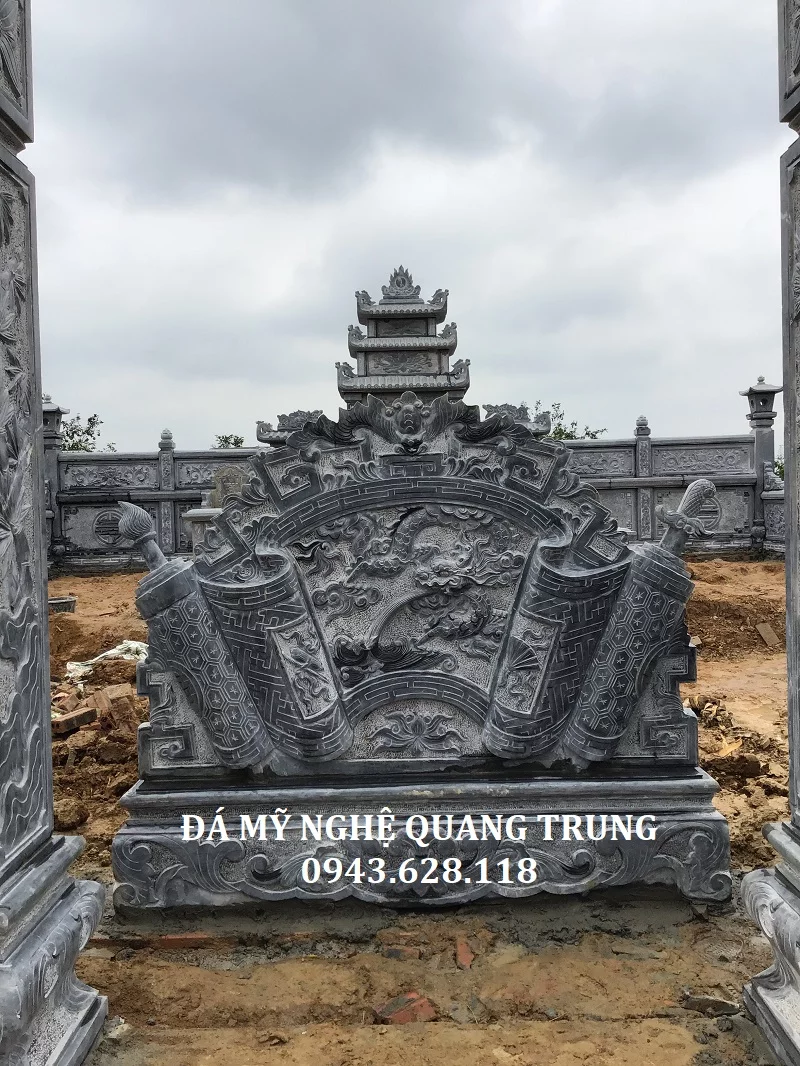 MẶT TRƯỚC CUỐN THƯ ĐÁ Lăng mộ đá, Mộ đá Ninh Bình