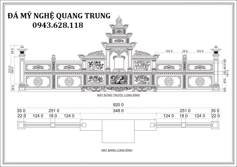 THIẾT KẾ MẶT LĂNG THỜ CHÍNH Lăng mộ đá, Mộ đá Ninh Bình