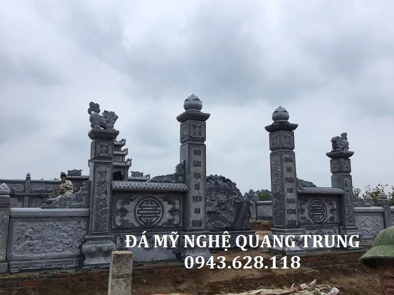 TỔNG THỂ CỘT ĐÁ TỨ TRỤ KHU LĂNG MỘ Lăng mộ đá, Mộ đá Ninh Bình