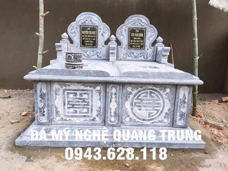 Mẫu mộ đá đôi đẹp Quang Trung