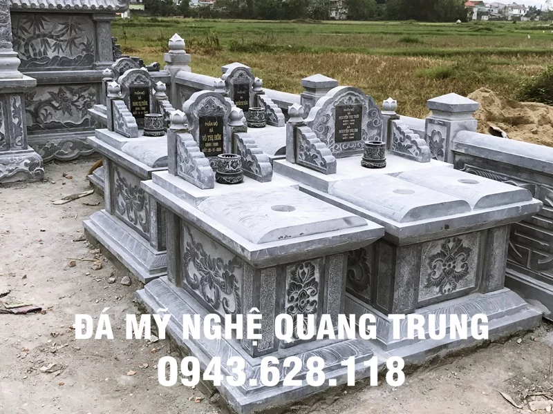 Lăng mộ đá, Mộ đá và các vấn đề tâm linh liên quan khi xây dựng - Nghệ nhân Quang Trung 18 Mộ đá đơn và đôi đẹp theo thiết kế mộ đá tam sơn