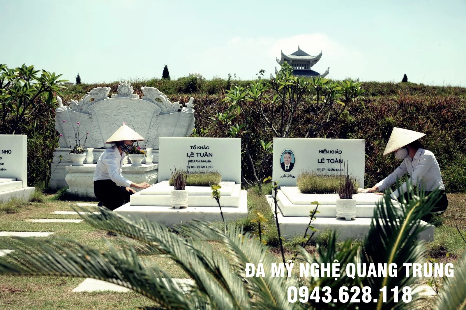 Khu lăng mộ đá trắng tự nhiên chế tác từ đá trắng Yên Bái