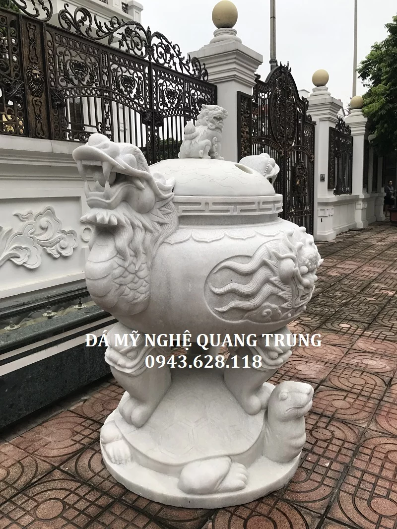 Mẫu Lư Hương Đá Trắng Đẹp - Đá Mỹ Nghệ Quang Trung Ninh Bình