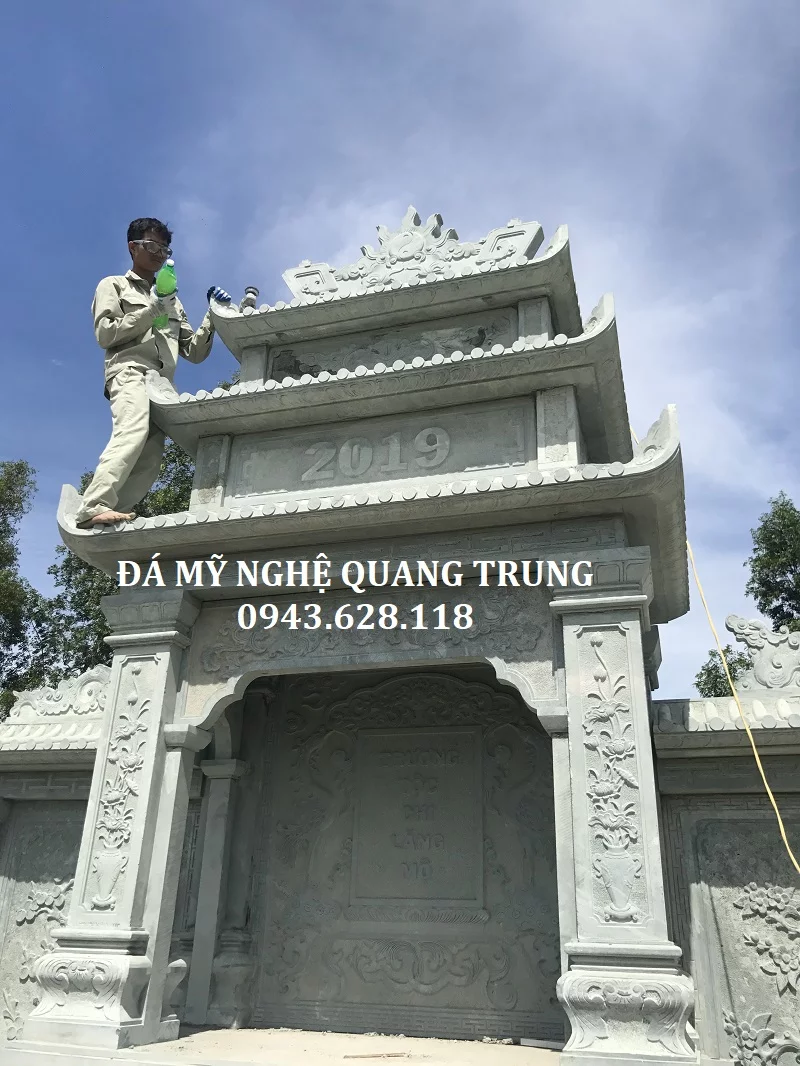 CHI TIẾT KHUNG LĂNG THỜ ĐÁ XANH RÊU