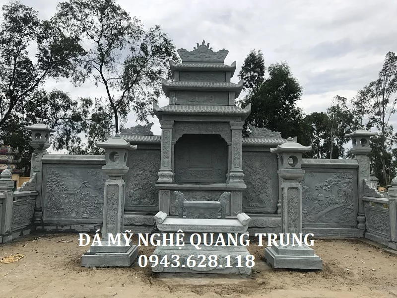 MẶT CHÍNH LĂNG MỘ ĐÁ XANH RÊU