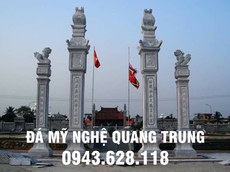 Cột trụ đá đẹp Quang Trung của Cổng đá Đình Chùa