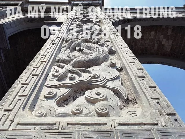 Khắc rồng Cổng làng đá đẹp