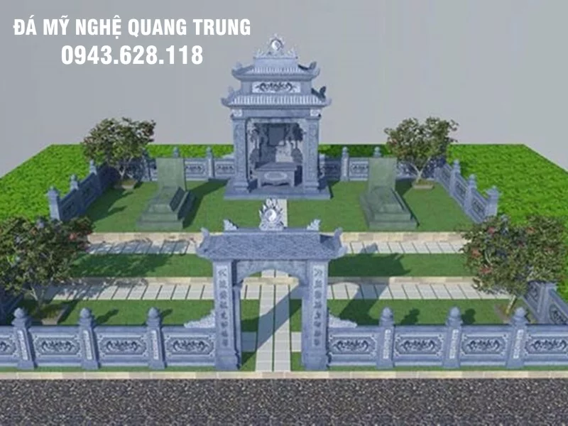 Thiet ke Cong da dang mai dinh co cho Khu lang mo da