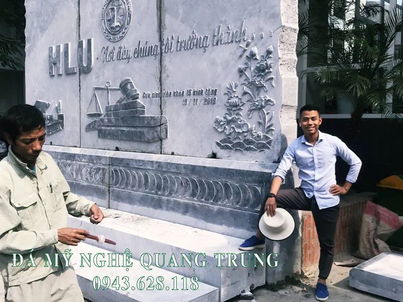 Tư vấn, thi công, lắp đặt Bia đá tự nhiên Trường Đại học Luật Hà Nội 47 Cac nghe nhan rat miet mai hoan thien