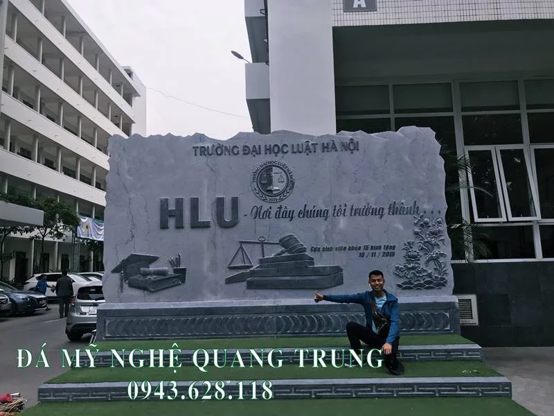 Tư vấn, thi công, lắp đặt Bia đá tự nhiên Trường Đại học Luật Hà Nội 36 Hinh anh Bia da Truong Dai hoc Luat Ha Noi hoan thien
