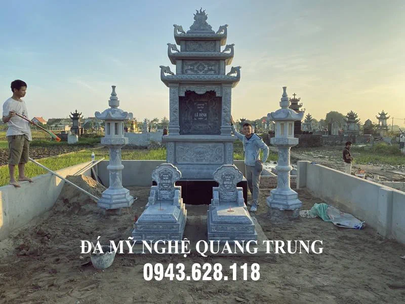 Khu lăng mộ đá tiêu biểu đơn giản, giá thi công hợp lý