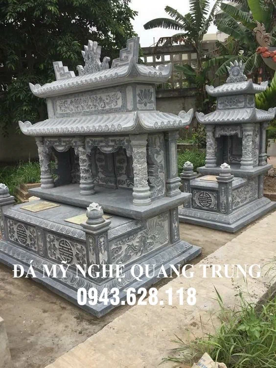 Mẫu Mộ đá đôi hai mái ĐẸP Quang Trung năm 2020 8 Mau Mo da doi 2 mai DEP - Da my nghe Quang Trung