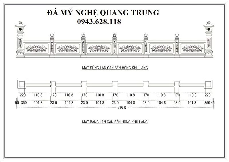 Ban ve thiet ke Lan can da xanh reu