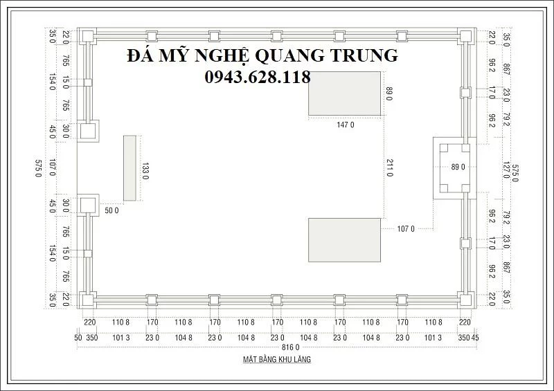 Ban ve thiet ke mat bang lang mo da xanh reu