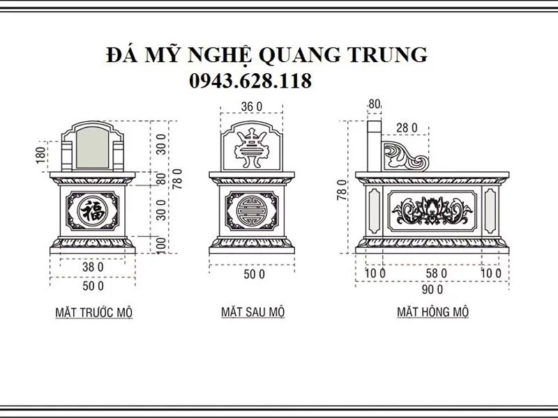 Chi tiet Ban ve thiet ke Mo Da Tam Son cua Khu Lang Mo Da