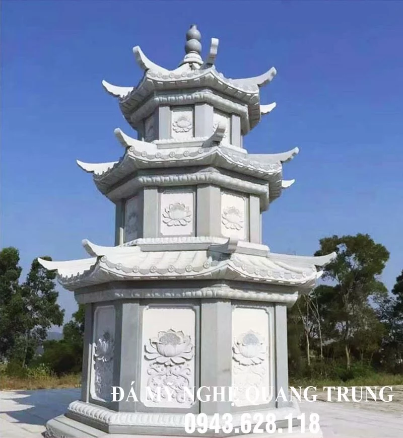 Mộ Tháp Đá - Mau Bao Thap da cao cap - Da xanh nguyen khoi