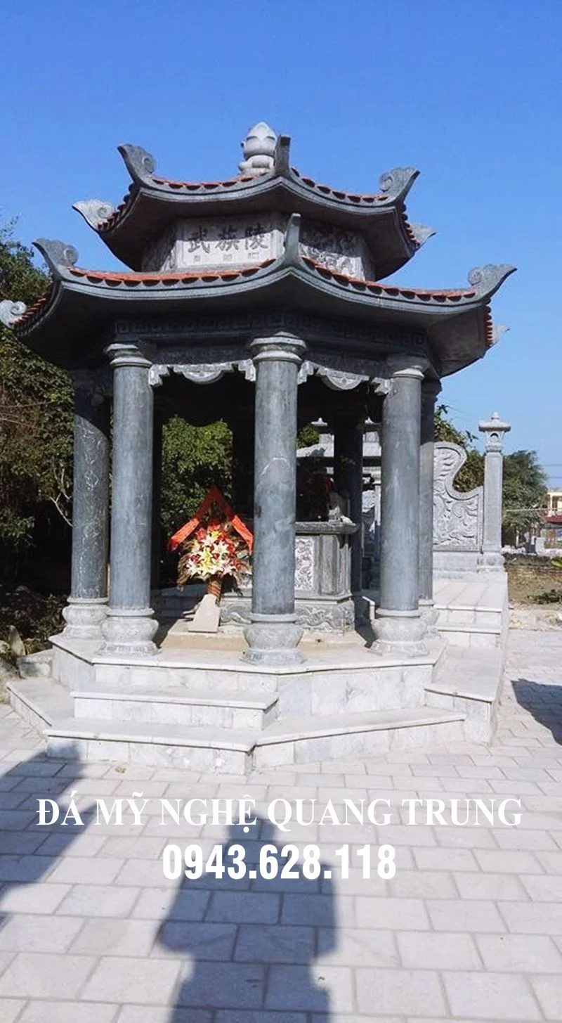 Lầu đá đẹp Quang Trung - Lầu Thờ đá tựa như một Bảo tháp thờ phật tử, tăng ni,...