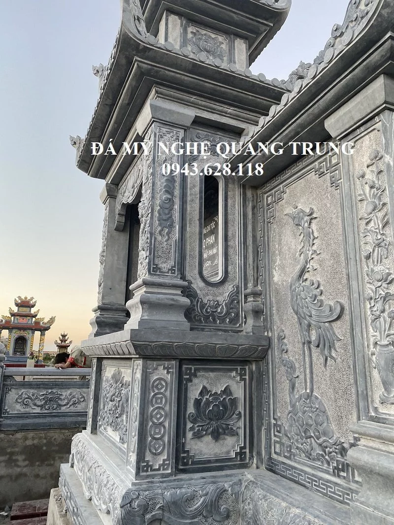 Chi tiet hoa van cua Lang tho da xanh