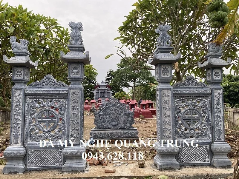 Khu Lăng đá với Cong da tu tru vao khu Lang mo da xanh