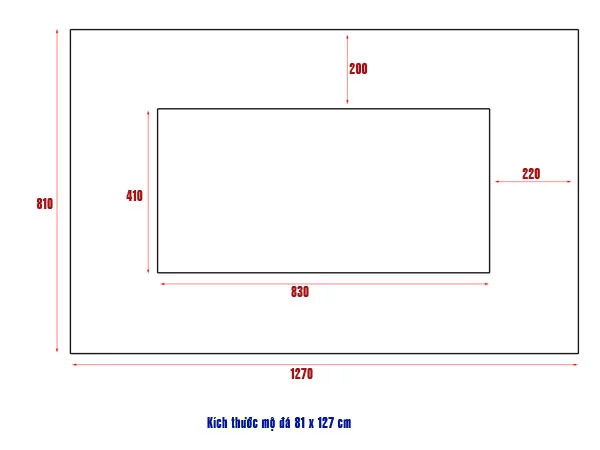 Kích thước Lăng mộ đá, Mộ đá đẹp theo chuẩn Thước Lỗ Ban 4 Kích thước mộ đá 81×127 cm chuẩn cung BẢN × TÀI