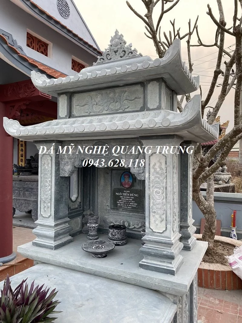 Chi tiet phan mai va Cung tho cua Mo da hai mai Ninh Binh