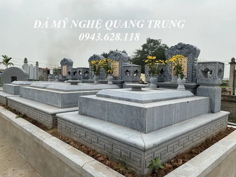 Xây Mộ đá xanh Tam Sơn đẹp cho Gia đình tại Thường Tín, Hà Nội 11 Mau Mo da Tam Son dep hien nay