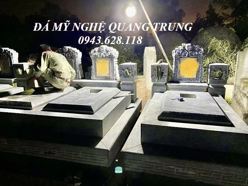 Xây Mộ đá xanh Tam Sơn đẹp cho Gia đình tại Thường Tín, Hà Nội 12 Mau Mo da dep nam 2021