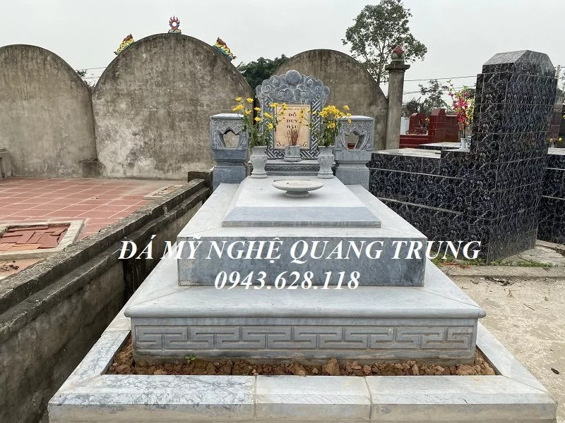 Xây Mộ đá xanh Tam Sơn đẹp cho Gia đình tại Thường Tín, Hà Nội 14 Mo da don Tam Son Quang Trung tai Ha Noi