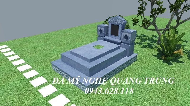 Xây Mộ đá xanh Tam Sơn đẹp cho Gia đình tại Thường Tín, Hà Nội 3 Thiet ke Mo da Tam Son dep khong mai