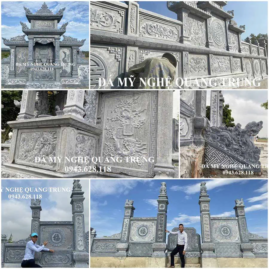 Cách tránh hơi lạnh khi đi đám ma, viếng đám ma về 4 Lăng mộ bằng đá xanh đen tự nhiên, chất lượng cao, không bị thấm, ngấm nước, có hoa văn sắc nét, tinh tế và đẳng cấp hiện nay.