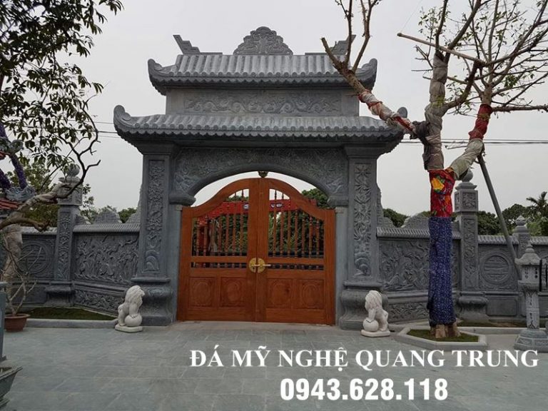 Mẫu Cổng đá cho Nhà thờ họ đẹp, Cổng đá đẹp hai mái tại Ninh Bình