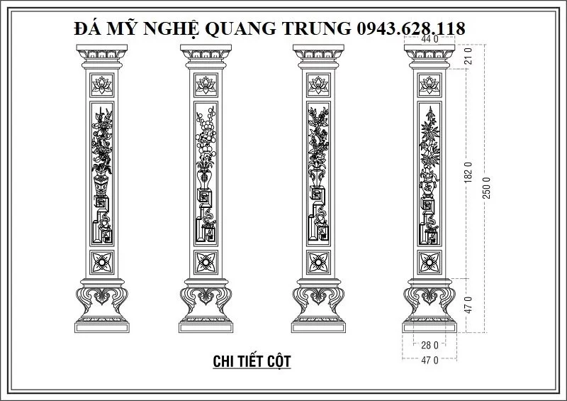 Mau Cot da Nha tho - Ban ve Cot da nha tho ho dep