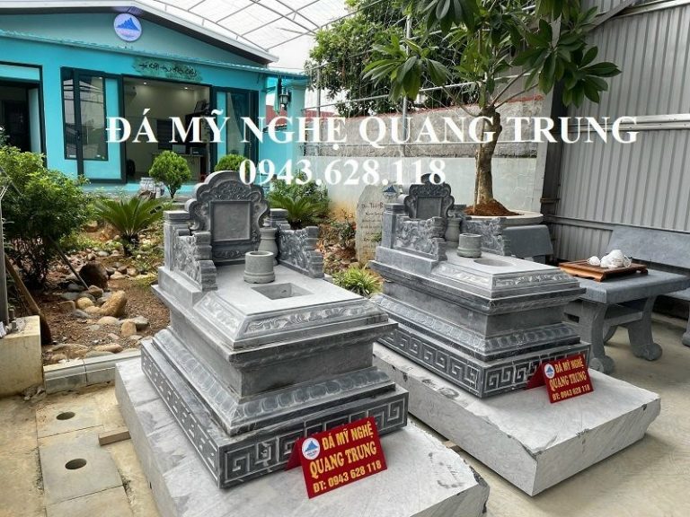 Mộ đá xanh đen tại Văn phòng ĐÁ MỸ NGHỆ QUANG TRUNG NINH BÌNH.