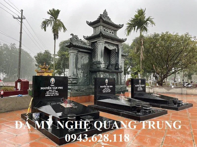 Mẫu Mộ đá granite đen Bình Định tại khu Lăng Mộ gia tộc