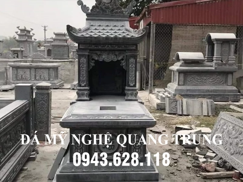 Mẫu Mộ đá 1 mái đẹp (mộ đá xanh Ninh Bình) - Đá Mỹ Nghệ Quang Trung