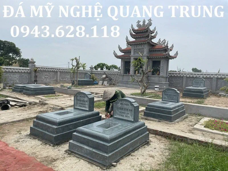 Mộ đá xanh rêu cao cấp tại Nhà máy Lăng mộ đá 192 chuẩn bị lắp đặt tại Hà Nội 5 Mau Mo da xanh - mo da don khong mai
