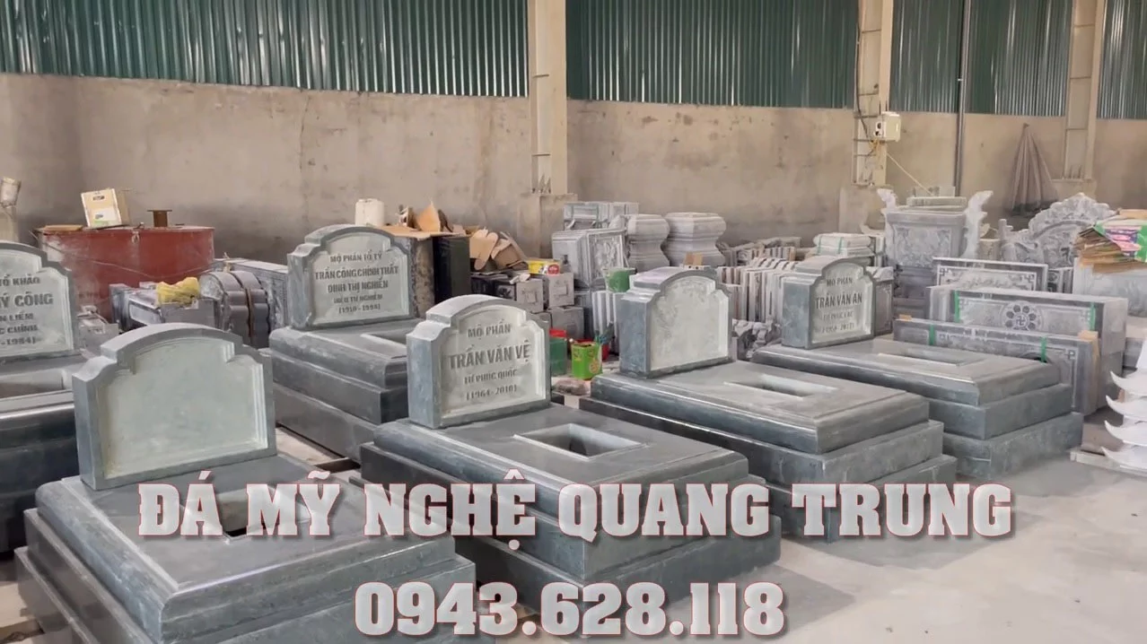 Mộ đá xanh rêu cao cấp tại Nhà máy Lăng mộ đá 192 chuẩn bị lắp đặt tại Hà Nội 1 Mau-Mo-da-xanh-reu-dep-tai-Ha-Noi