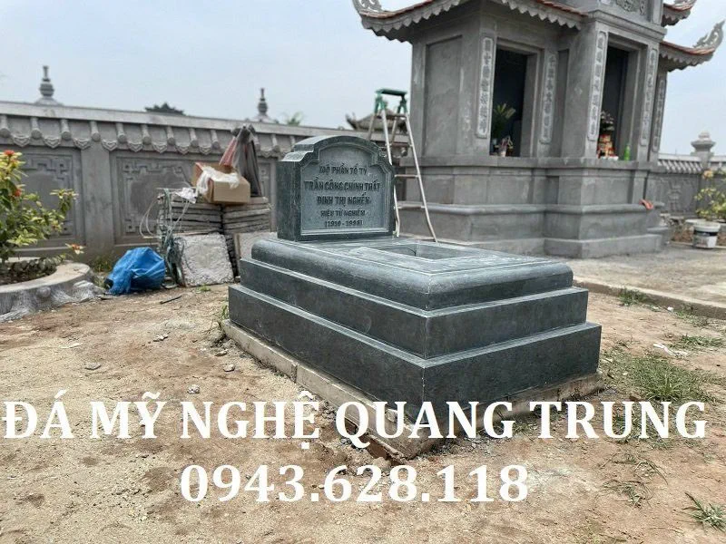 Mộ đá xanh rêu cao cấp tại Nhà máy Lăng mộ đá 192 chuẩn bị lắp đặt tại Hà Nội 7 Mo da xanh reu cao cap