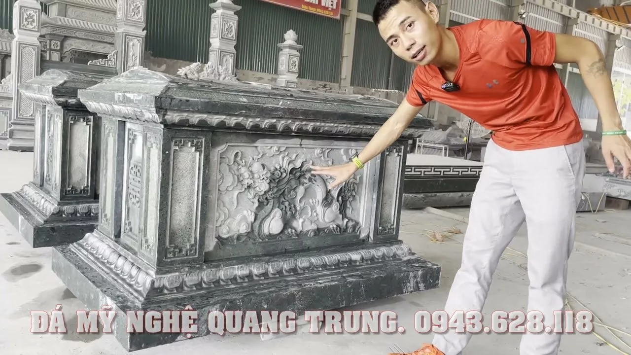 Đá xanh rêu chất lượng cao, hoa văn sắc nét, kênh bong rất đẳng cấp.