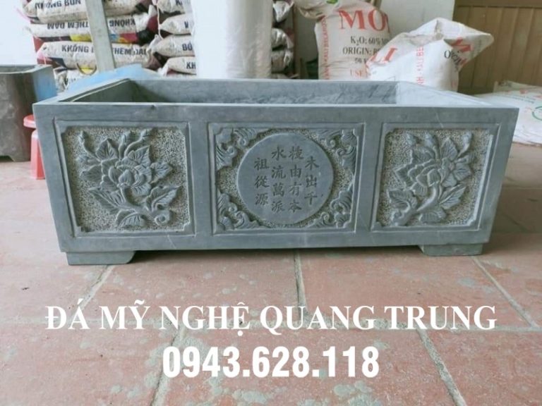Chậu cây cảnh bằng đá đẹp bể đá giả cổ nguyên khối