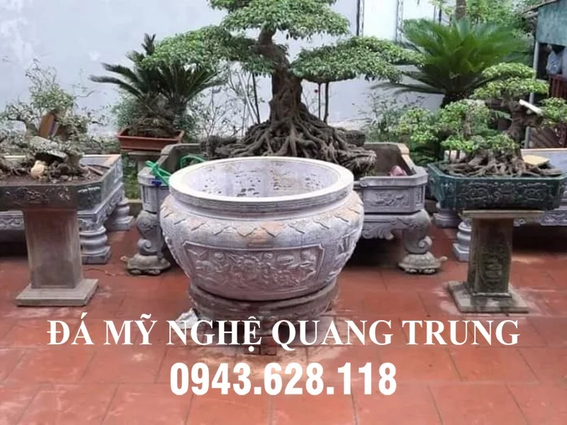 Làm Chậu đá trồng cây cảnh tròn đẹp - Đá Mỹ Nghệ Quang Trung Ninh Bình