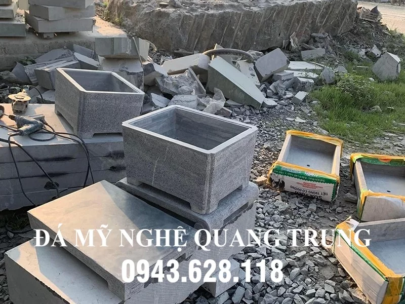 Mẫu Bể đá nhỏ Vuông cho cây Bonsai đẹp - Đá Mỹ Nghệ Quang Trung Ninh Bình