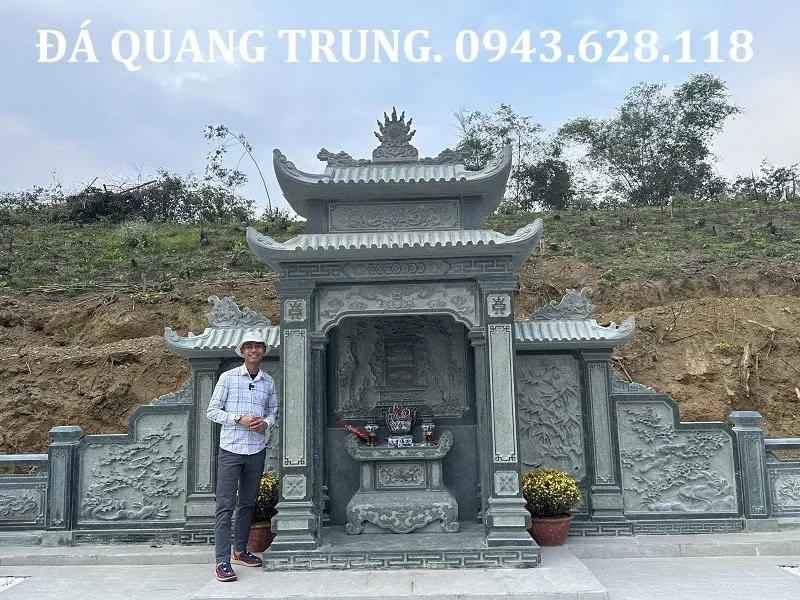 Lăng thờ đá cánh phong 2 mái đẹp