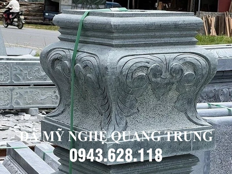 Chân tảng đá kê cột gỗ nguyên khối tại Ninh Bình - Đá Mỹ Nghệ Quang Trung Ninh Bình