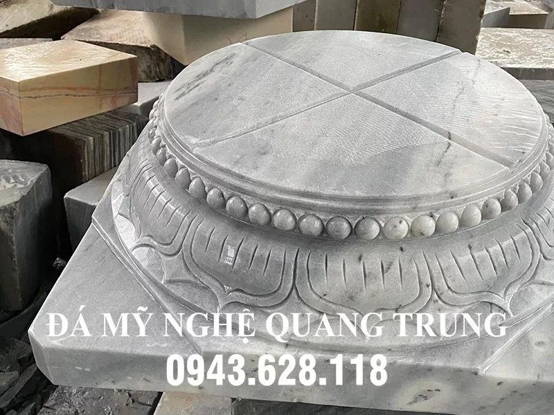 Tảng cột bằng đá đẹp kê cột gỗ Nhà thờ họ - Đá Mỹ Nghệ Quang Trung Ninh Bình
